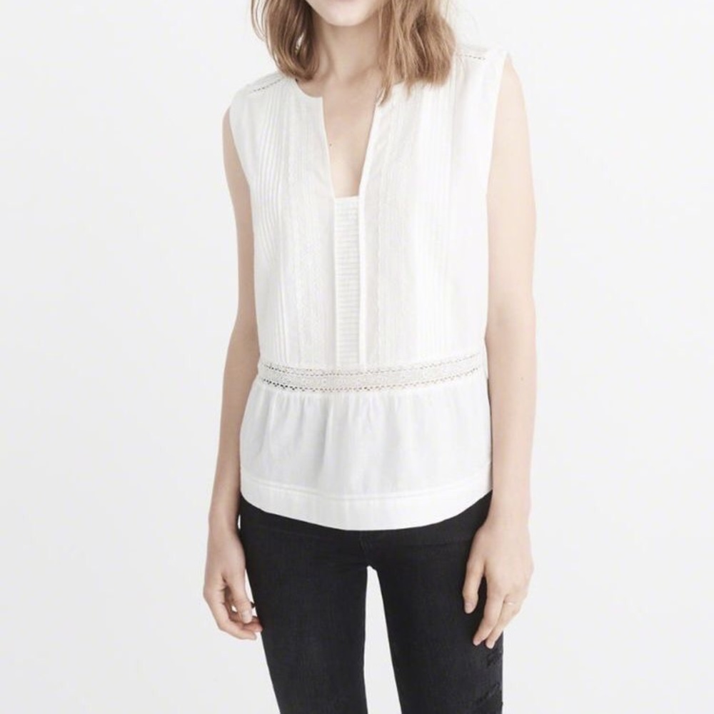 DONATED: A&F | Ivory Peplum Blouse